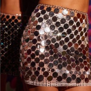 DIANA SILVER DISCO SKIRT